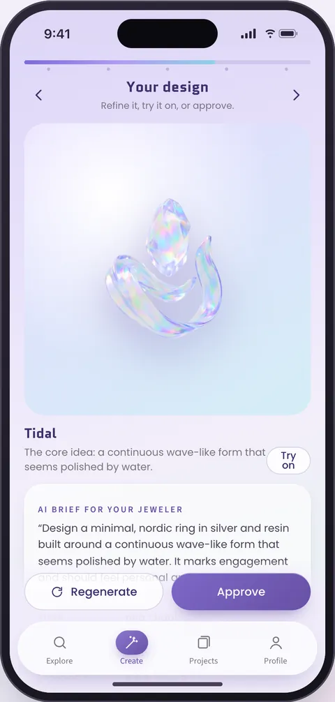 Dragging and scaling a concept in the AR try-on